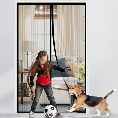 Zanzariera Magnetica per Porte Finestra 90x200cm,Tende Zanzariere con Calamita per Finestre,Zanzariere Magnetiche Balcone,si Chiude da Sola,Adatto a Bambini e Animali Domestici
