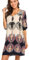 BDTECAOR Boho Tunikakleider für Frauen Bohemian Hippie Ethnic Lockere Casual Sommerkleid Dunkelblau L