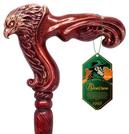 BeneCane Handgefertigter Gehstock aus Holz für Damen und Herren, Abnehmbarer Adlergriff, modischer Unisex-Stick mit ergonomischem und komfortablem Griff