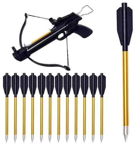 fUfIzU Boulon D'arbalète en Aluminium De 6,3 avec Tête Large Remplaçable, Cible De Haute Précision, Flèche De Chasse, Flèches De Tir À l'arc pour Arbalète De Pistolet De 50 À 80 LB, sans Arbalète,24