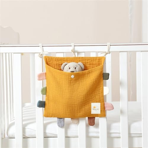 Babybett Organizer,Baby Kinderzimmer Organizer,Kinderzimmer Hängender Bett Organizer,Betttasche Spielzeugtasche,Hängen an Krippe oder Wickeltisch (Gelb)