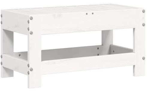 vidaXL Gartenhocker, Sitzhocker Latten-Design, Modulare Fußhocker Hocker für Garten Terrasse, Garten Beistelltisch Couchtisch, Weiß Massivholz Kiefer