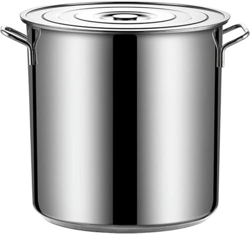 BTURYT Kommerzieller Edelstahl -Suppenschale, Spargeltopf, Suppenwürfel, Verdickter Runder Eimer, Deckeluppentopf, Öleimer Mit Großer Kapazität, Wassereimer, Halogenschaufel