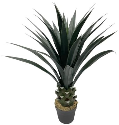 Rebecca Mobili Yucca Artificielle, Plante d'Intérieur Fausse, Vert Marron, Polyéthylène, Dense, avec Pot, pour Maison ou Extérieur - Dimensions HxLxP: 90 x 30 x 30 cm - Art. RE7038