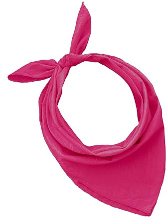 BANDANA 100% cotone SET da 3/5/10 per Donna Uomo Bambini Unisex Tinta Unica e/o con Motivo Paisley COD. A644 (Set 10 pz, Tinta Unica, Fucsia Scuro)