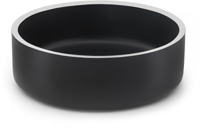 lionto Heavy Duty Stainless Steel Pet Bowl 825ml Food Grade Dog Bowl with Non-Slip Silicone Pads, Rustproof Water Bowl for Dogs & Cats, Black