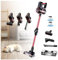 Escoba Aspiradora Sin Cable 5 in 1 Menor Ruido,Luces LED,Depósito 200 Ml, Escoba Aspiradora Fregona Electrica para Mascotas/Alfombras/Coche/Suelos Duros/Cama