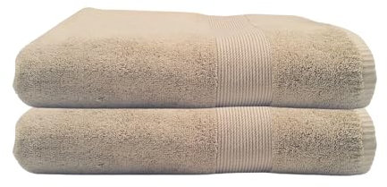 Maisonette Pure Badehandtuch Groß (90x150cm, 2er Pack) - 100% Baumwolle Beige Handtücher für Dusche, Sauna