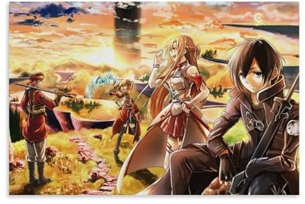 ZBSXLBNG Anime Poster Sword Art Online 111 Poster Dekorative Malerei Leinwand Wandkunst Wohnzimmer Poster Schlafzimmer Malerei 08x12inch(20x30cm)