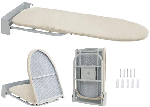 Folding Ironing Board – 96x33cm,Wall Mounted Ironing Board,Rotatable 180° with Heat Resistant Cover,for Cabinet Living Room Laundry Room