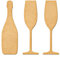 MDF Champagne Craft Blank Set: Bottle & Glass, DIY Celebration Cutouts, Wooden Champagne Flute Shapes, and Party Decorations (Set of 3)