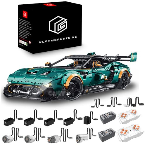 MocSpaß Technik Auto 1: 8 für Aston Martin Vulcan Hypercar, Technik Auto mit 8 M0T0REN Bausatz MOC KIemmbausteine für Aston Martin, Customverpackung