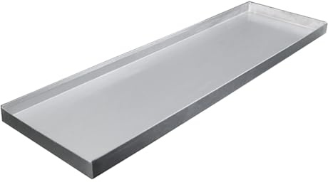 Wasserschale Aus Edelstahl für Blumentöpfe, Robuste Wasserauffangschale Metall Anzuchttöpfe, Pflanzgefäße, Keim- und Anzuchtschalen(Silver,61x21cm)