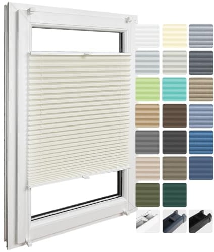 Home-Vision Plissé sans perçage sur Mesure Klemmfix Hauteur 50-149 cm | Largeur 30-129 cm, Collection Premium 20 Couleurs de Tissu standard et nid d’abeille 3 Profils, Store intérieur occultant