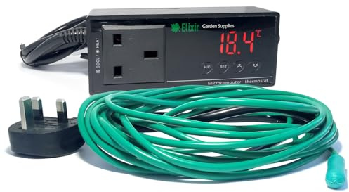 3m-48m Reptile Vivarium Soil Heat Cables with Optional Thermostats | Perfect for Lizards, Snakes, Tortoises, Geckos & Bearded Dragons (12m Cable & Thermostat)