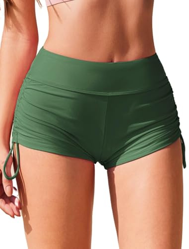 Ekouaer Pantaloncini da Bagno Neri da Donna ad Asciugatura Rapida Pantaloncini da Bagno con Controllo della Pancia XL