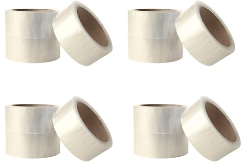 MichaelNoll Paketklebeband, Paketband, Klebeband, Paketband, Packband für Lager, Versand, Transport und Verpacken von Paketen, transparent, durchsichtig, klar, farblos, 66 m x 48 mm (12, Transparent)