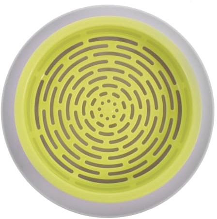 Luxshiny Praktischer Katzengras Schale Hydrokultur Pflanzkasten aus Abs mit Rundem Design Doppeltem Aufbau und Oberem Gitter für Anbau von Katzengras zu Hause