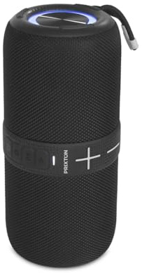 PRIXTON Tragbar Bluetooth-Lautsprecher 30 W Hit Box, mit Freisprech-Mikrofon, 2000-mAh-Akku, USB-C und 10 m Reichweite