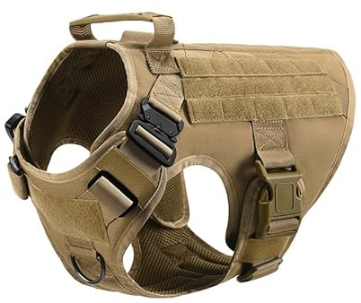 Duke & Scoop K9 Harness – Taktisches Hundegeschirr für Hunde(Braun,M)