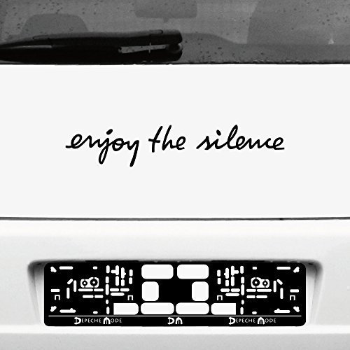 GreenIT Schriftzug Enjoy The Silence Aufkleber Tattoo die Cut car Decal Auto Heck Deko Folie Depeche Mode (schwarz)