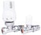 Warmehaus 15mm Thermostatic Straight Radiator Valve and Lockshield with 15-10mm Reducer