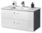 Stella Trading Badezimmer Waschbeckenunterschrank mit Waschbecken in Weiß Hochglanz, Grau - Bad Unterschrank mit viel Stauraum - 102 x 55 x 47 cm (B/H/T)