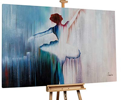 KunstLoft® XXL Gemälde 'Schemenhaft' 180x120cm | original handgemalte Bilder | Ballerina Tanz Braun Grau Grau Braun | Leinwand-Bild Ölgemälde einteilig groß | Modernes Kunst Ölbild