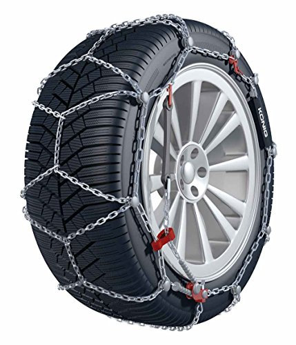 BB-EP Schneekette KÖNIG – Die 9mm-Schneekette mit manueller Spannung – Zugelassen für Nissan Pixo mit der Reifengröße 155/65 R14 im Set mit hochwertigen Handschuhen