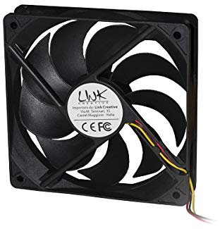 LINK Ventilador 120 x 120 x 25 12 V conector 3 hilos con tornillos incluidos