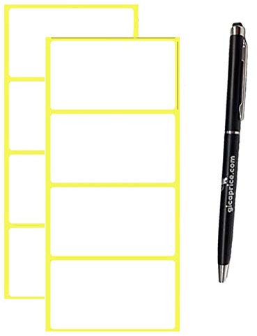 200 ETICHETTE ADESIVE BIANCHE PATINATE, ALTA QUALITA', PER USO UFFICIO - SCUOLA - CUCINA - CONGELATORE - SPEDIZIONE + PENNA TOUCH OMAGGIO (200 ETICHETTE 100 X 50 mm + PENNA)