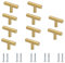 Ylinwtech 10 Stück T Möbelknöpfe Gold Stangengriffe, T-Form Stangengriff,Möbelknöpfe, Schrankknöpfe Edelstahl Gold mit Schraube für Schubladen, Möbel, Schränke, Kleiderschränke(50 * 31.5 * 10mm)