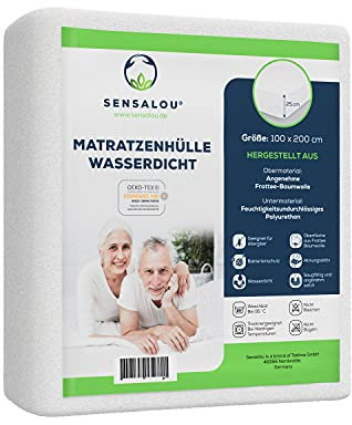 Sensalou Matratzenbezug Reissverschluss Encasing für Allergiker - 100 x 200 cm