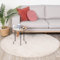 FRAAI | Home & Living Teppich Hochflor Rund - Lofty Creme Weiß - Einfarbig - Modern, Skandinavisch - Wohnzimmer, Esszimmer, Schlafzimmer - Fellteppich - Carpet