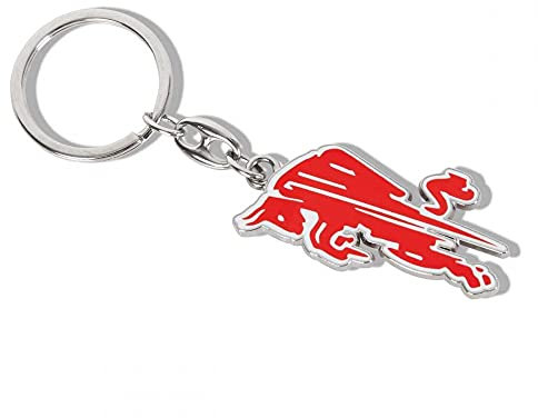 RB Leipzig Schlüsselanhänger - Dynamischer Bulle - Metall Anhänger Keychains RBL - Plus Lesezeichen Wir lieben Fußball