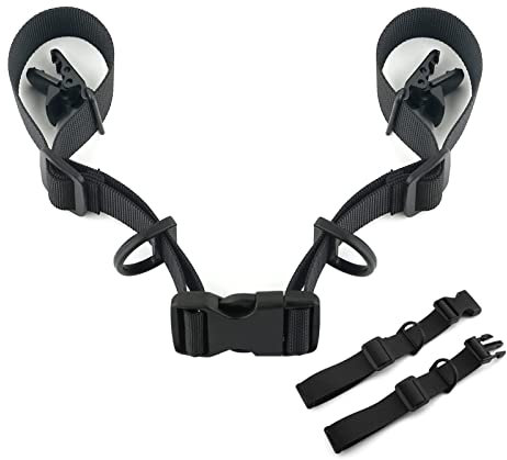Ikerall 2 Stück verstellbare Rucksack-Brustgurte, Härtegurt mit rutschfesten festen Clips für Camping Wandern, Schwarz, 15, Modern