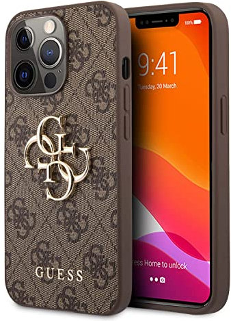 Guess GUHCP13L4GMGBR hülle für iPhone13 Pro / 13 6,1 braun 4G Big Metal Logo