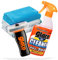 detailmate Auto Scheiben Reinigung & Politur Bundle: Soft99 Glaco de Cleaner Glasreiniger 400ml + Soft99 Glaco Glass Compound Roll On 100ml + 2x detailmate Waffeltuch + Poliertuch