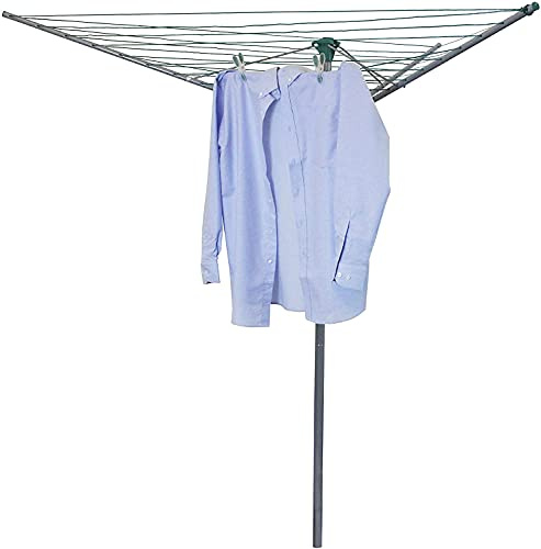 HOMION Rotary Washing Lines Outdoor, Folding 4 Arm 50 Meter Garden Clothes Airer Dryer Comes with Cover & Metal Ground Spike Easy Fit & Strong Airier Clothes Drying