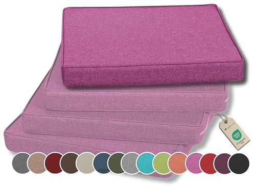 Gutekissen® Stuhlkissen Polsterauflage Auflage für Stühle/Bänke für Haus und Garten Sitzauflage Gartenkissen Sitzkissen viele Farben FK5 (40x40, Pink, 1)
