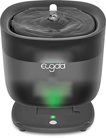 EUGAD Cat Water Fountain 2L, Drinking Fountain for Cats Dogs with Separate Charging station, Cordless Pump and LED Warning, 2x Filters, 0001YSJ