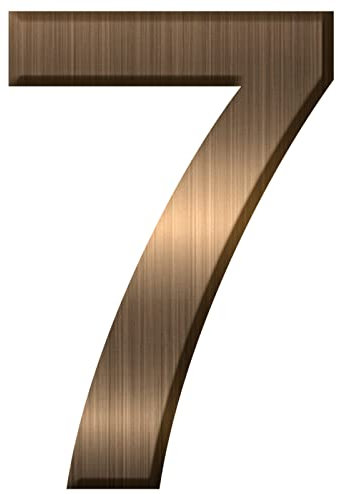 FORYEE Numeri civico Targhe, numeri di porta 3D, numeri di indirizzo, adesivi galleggianti per appartamento, cassetta postale, numeri per camera d'albergo, casa (numero 7 bronzo)
