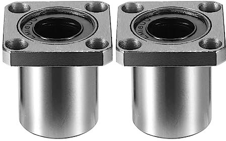 A ABSOPRO 2 Stück LMK16UU Vierkant Flansch Linear Kugellager Silber Ton
