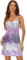 Allegra K Mini Robe à Paillettes pour Femme avec Bretelles Fines et décolleté en V pour fête, soirée Cocktail, Sortie en boîte, Violet/argenté, Taille S