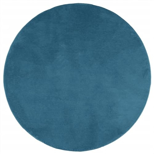 vidaXL Teppich Oviedo Kurzflor Türkis Ø 120 cm