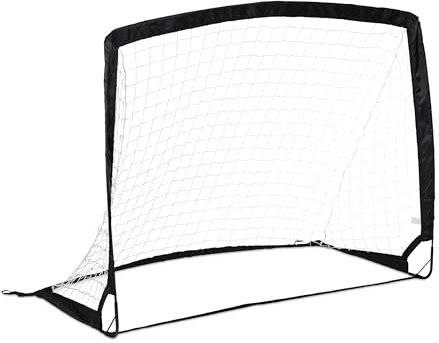Relaxdays Pop Up Tor, faltbares Fußballtor, für Garten & Park, Kindertor mit Transportasche, HBT: 100x120x65 cm, schwarz