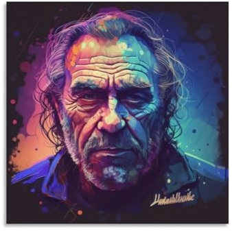 Charles Bukowski Poster (1) Wandkunst Poster Drucke Heimdekoration Bild Leinwand Gemälde Poster 40 x 40 cm