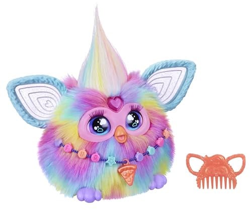 Hasbro Furby Tie Dye Elektronisches Plüschtier für Jungen und Mädchen ab 6 Jahren, Plüschtier mit Geräuschen, Lichtern und 5 Sprachmodi, Sammlerstück, Mehrfarbig