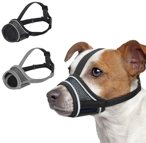 JSTHHTT 2 Stücke Maulkorb für Hunde, Hunde Maulkorb, Verstellbare Schlaufe, Weicher Maulkorb Mittlere Hunde, Verhindert das Beißen, Kauen und Bellen, für Kleine, Mittelgroße Hunde