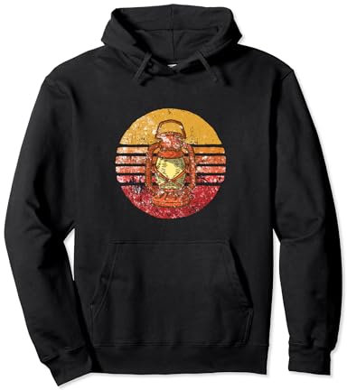 Camping Laterne 60er 70er Jahre Stil Camping Liebhaber Retro Camping Pullover Hoodie